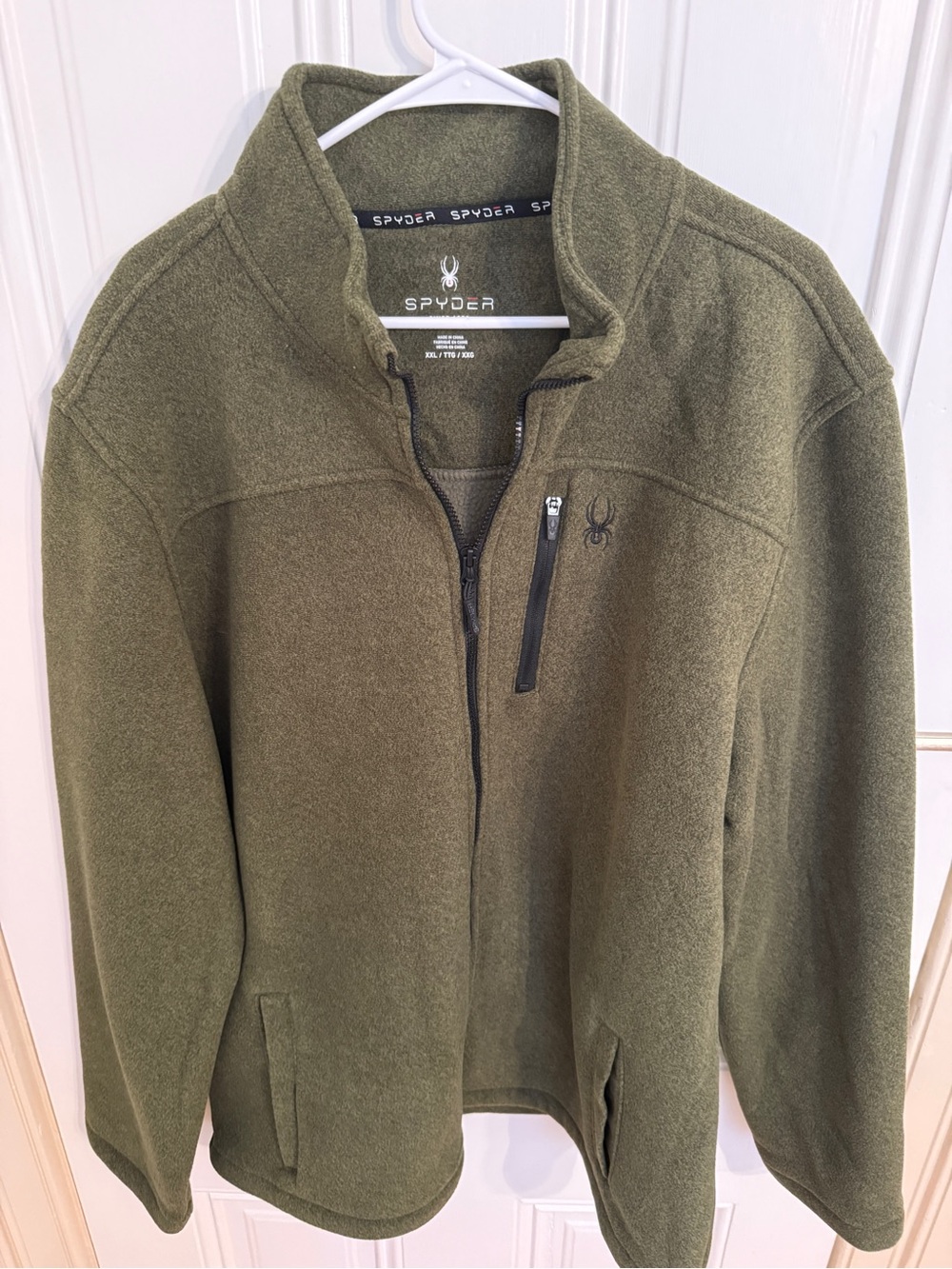 Spyder Men's Olive Zip-Up Fleece Jacket